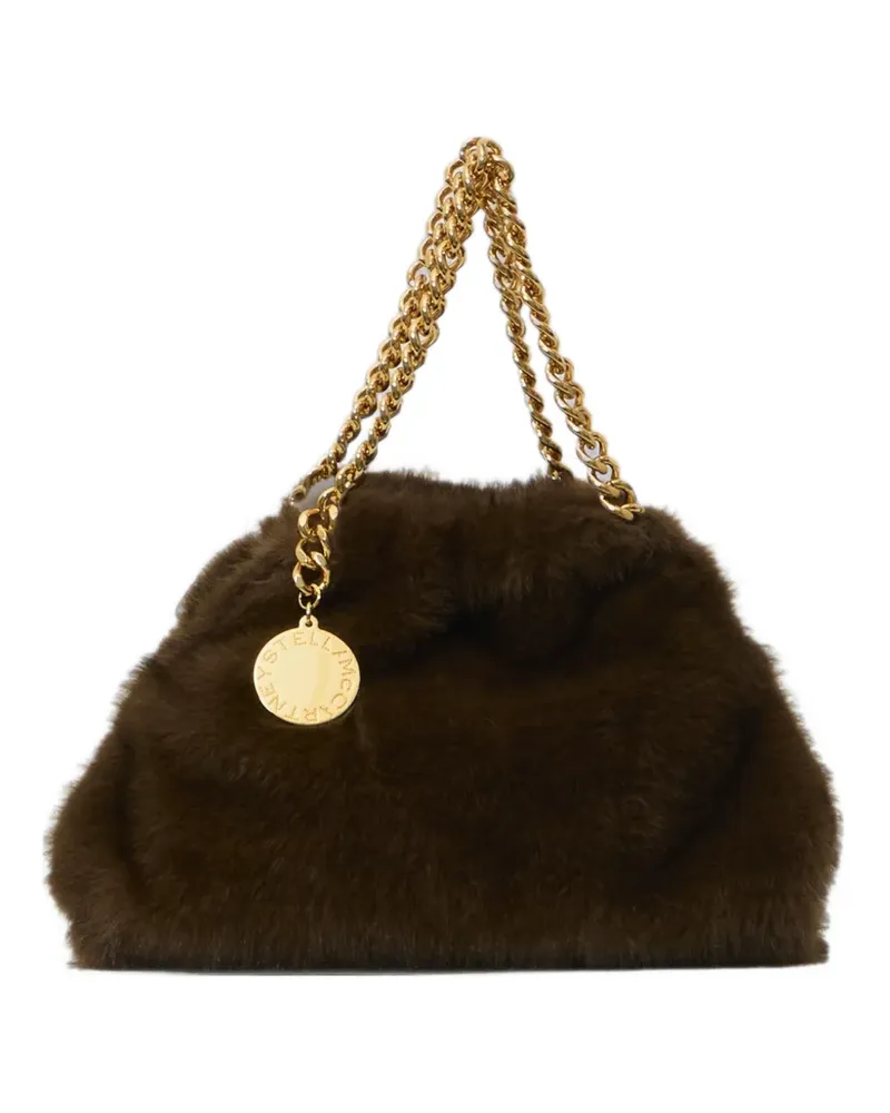 Stella McCartney Mini Falabella Tasche aus Faux Fur mit Kordelzug - Braun Braun