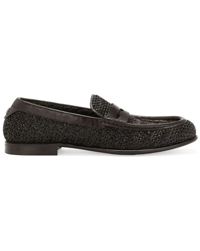 Dolce & Gabbana Penny-Loafer aus Bast - Braun Braun