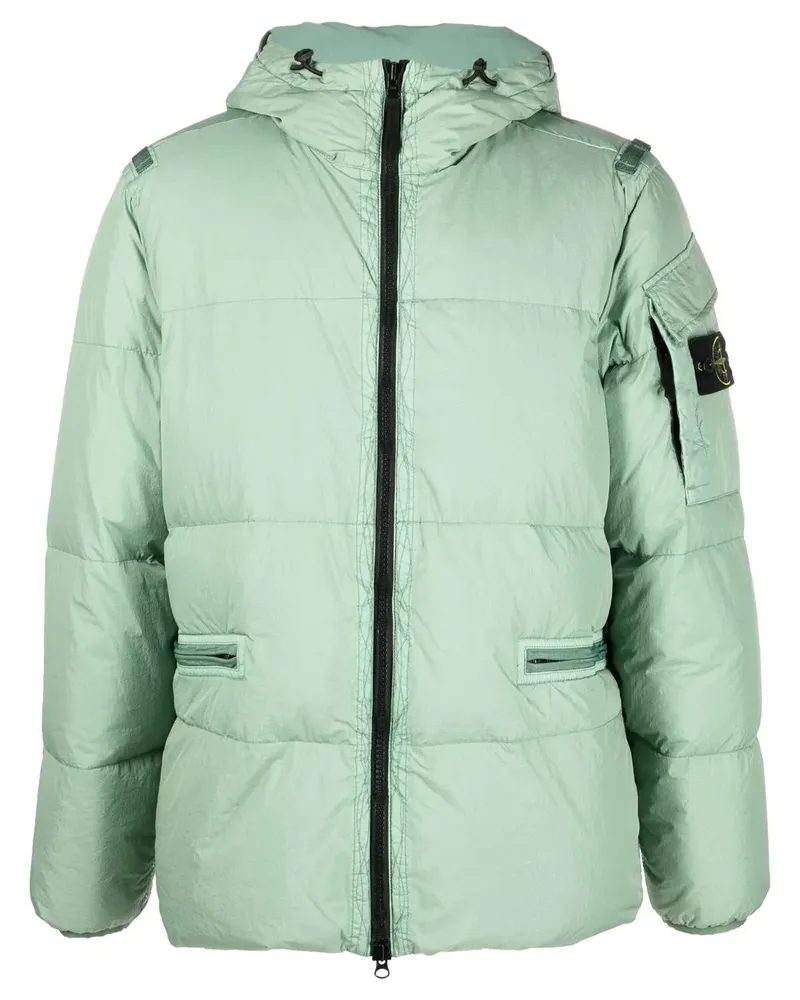 Stone Island Gefütterte Jacke mit Kompass-Patch - Grün Grün