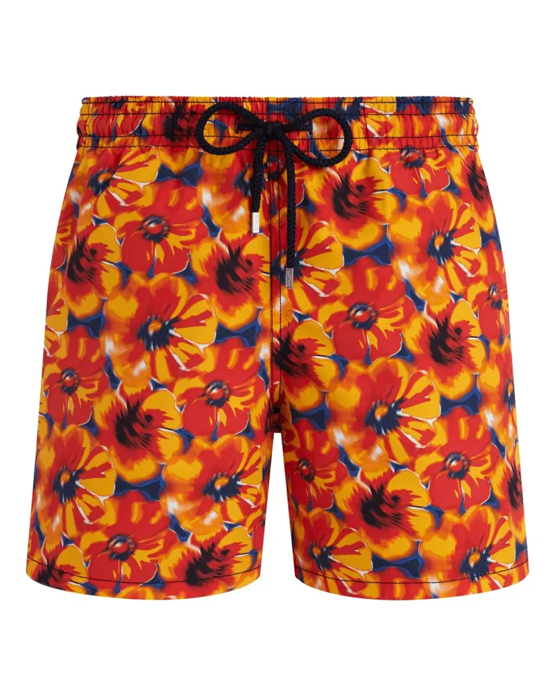 Vilebrequin Badeshorts mit Blumen-Print - Rot Rot
