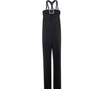 Jumpsuit mit Lederdetails - Schwarz