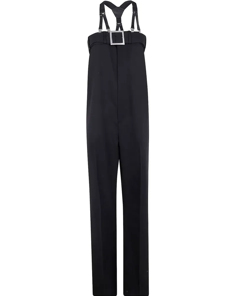 Jean Paul Gaultier Jumpsuit mit Lederdetails - Schwarz Schwarz