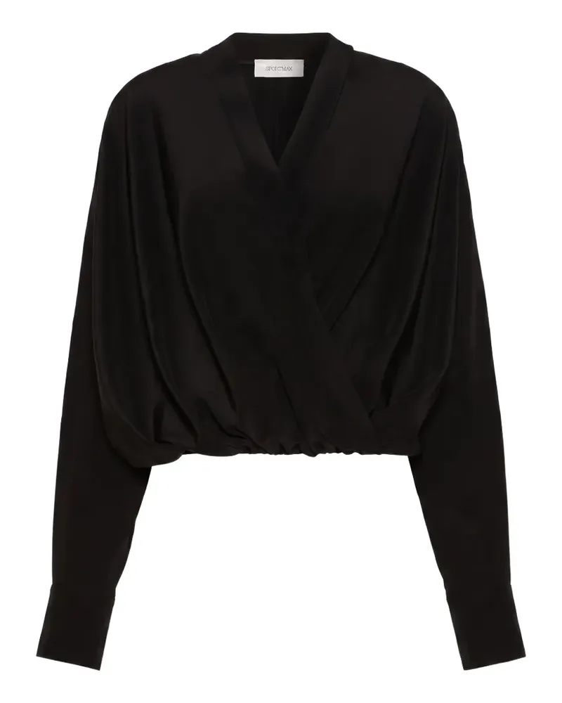 SPORTMAX wrap-style silk shirt - Schwarz Schwarz