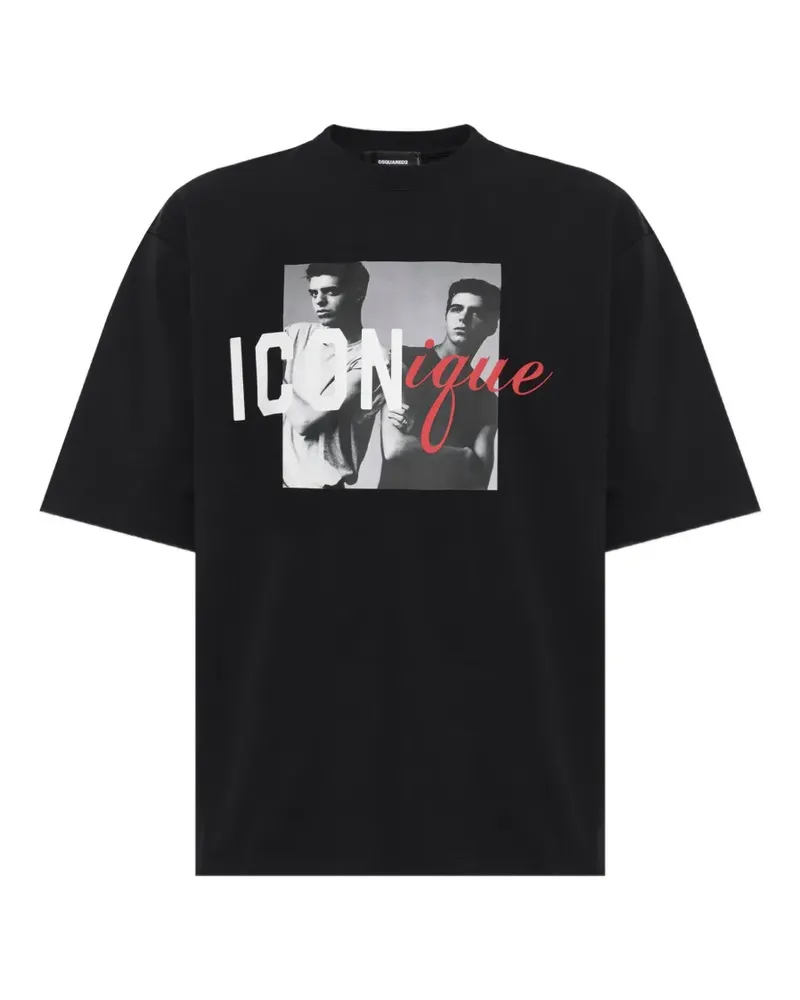 Dsquared2 Iconique-print T-shirt - Schwarz Schwarz
