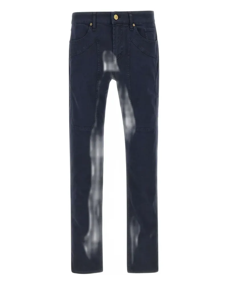 Jeckerson John five-pockets logo-patch trousers - Blau Blau