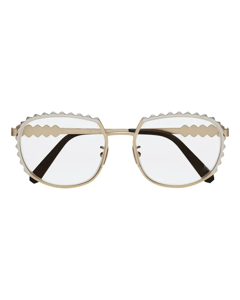 Philipp Plein studded geometric-frame glasses - Gold Gold