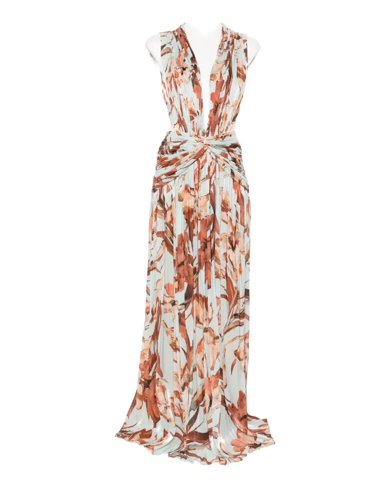 COSTARELLOS Fayla V-neck maxi dress - Rosa Rosa