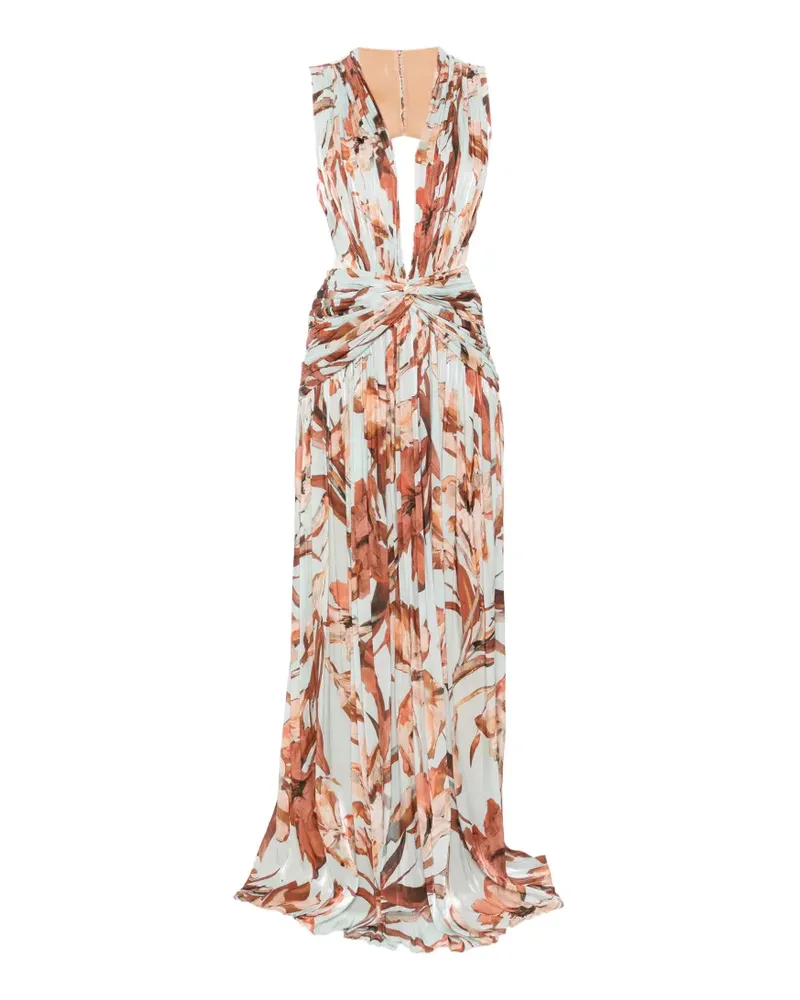 COSTARELLOS Fayla V-neck maxi dress - Rosa Rosa