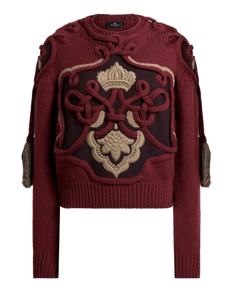 Etro Gerippter Pullover mit Quasten und Stickerei - Rot Rot