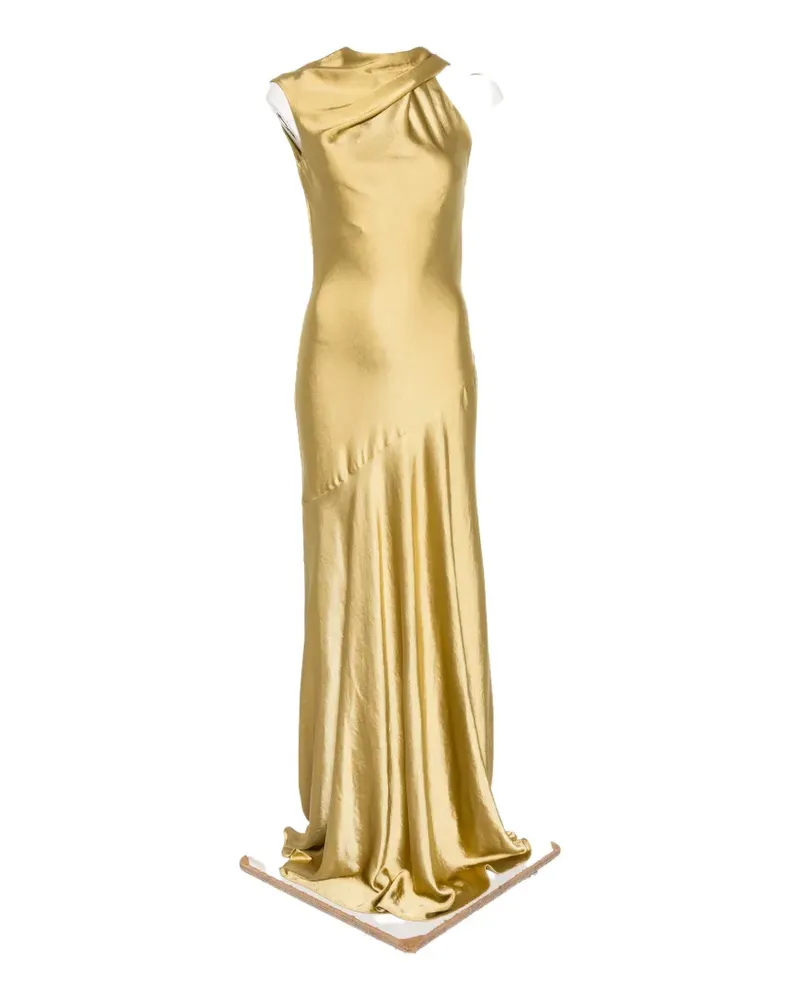 Amsale Asymmetrisches Abendkleid aus Satin - Gelb Gelb