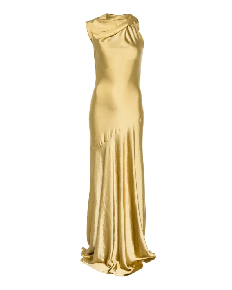 Amsale Asymmetrisches Abendkleid aus Satin - Gelb Gelb
