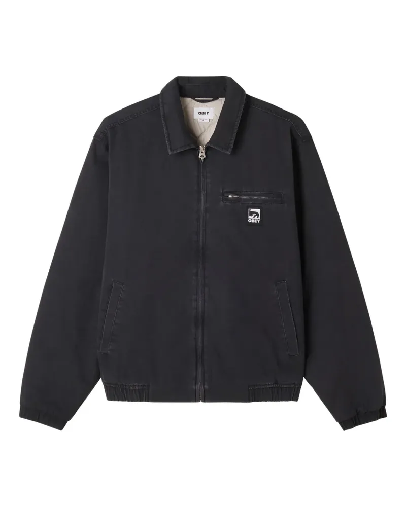 Obey zip-up shirt jacket - Schwarz Schwarz