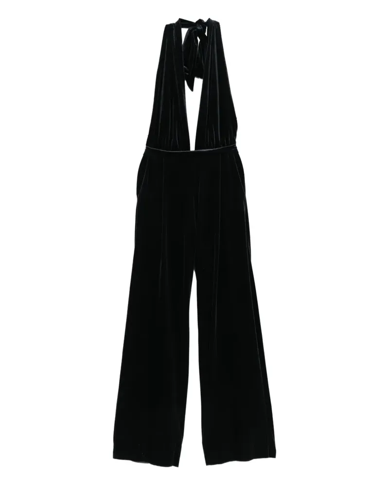 Amazuìn Gily Neckholder-Jumpsuit aus Samt - Schwarz Schwarz