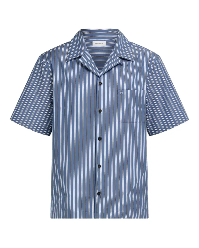 Ferragamo short-sleeve poplin shirt - Blau Blau