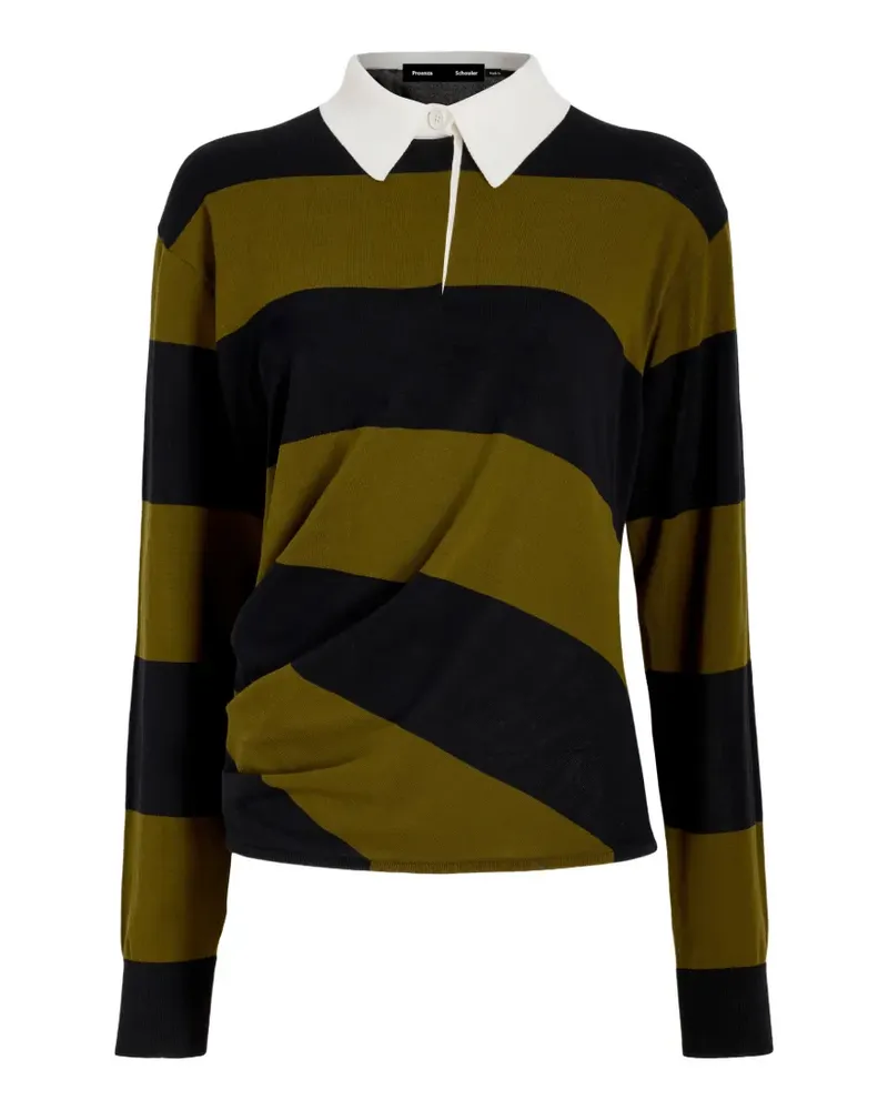 Proenza Schouler Corinna striped polo top - Grün Grün
