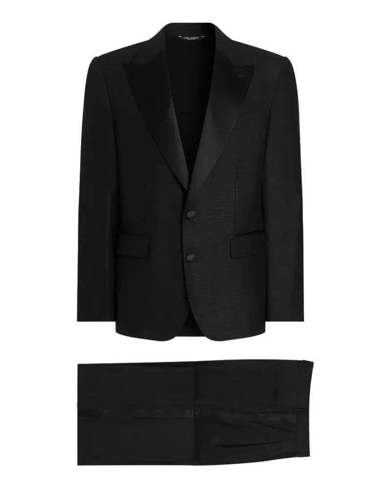 Dolce & Gabbana single-breasted suit in linen canvas - Schwarz Schwarz