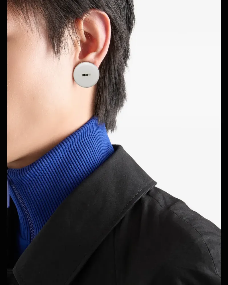 Prada Ohrring mit grafischem Print - Silber Silber