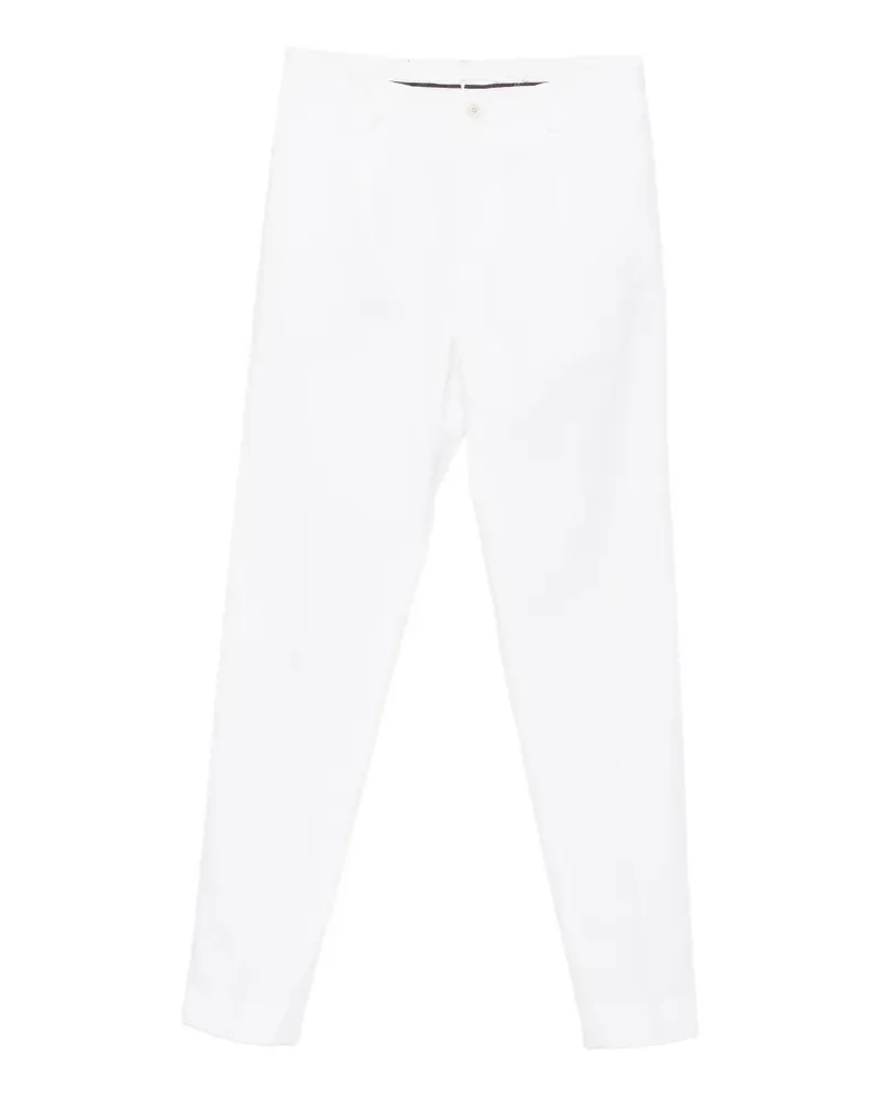 Incotex Straight-Leg-Hose mit Falten - Weiß Weiß