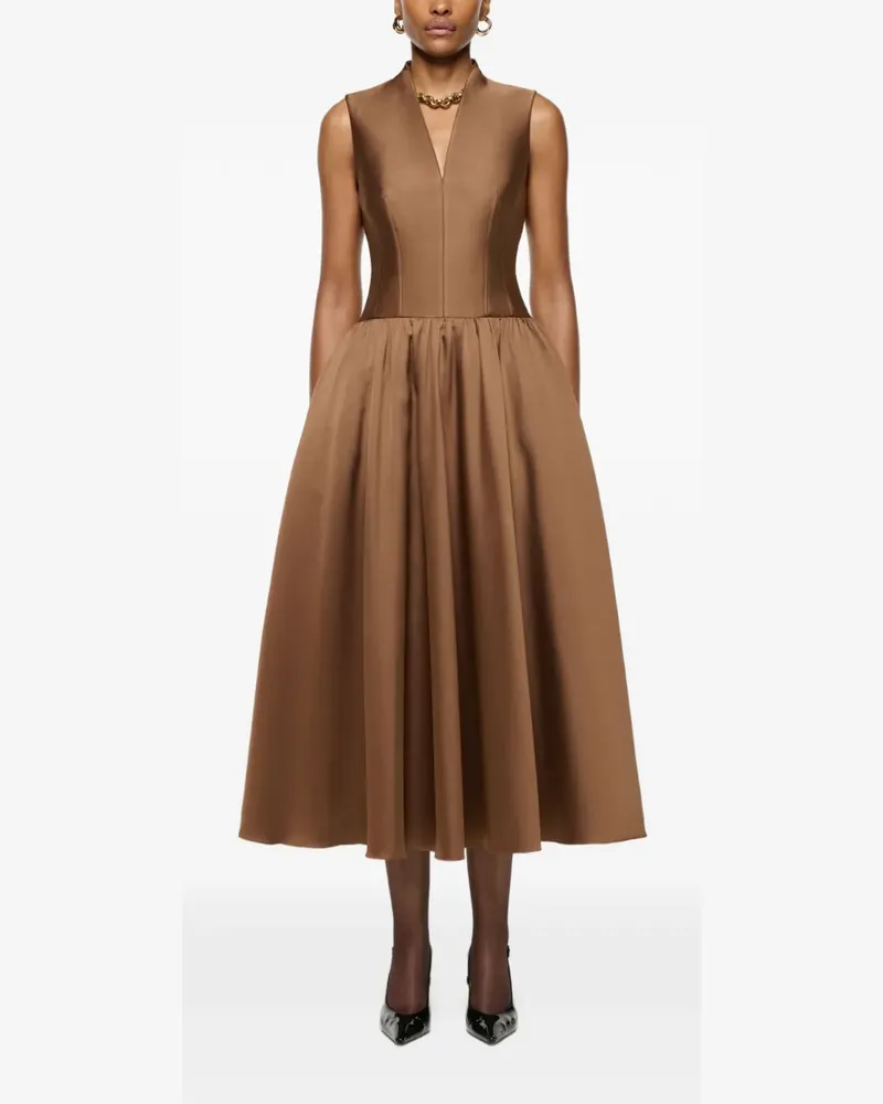 Roland Mouret taffeta-texture midi dress - Braun Braun