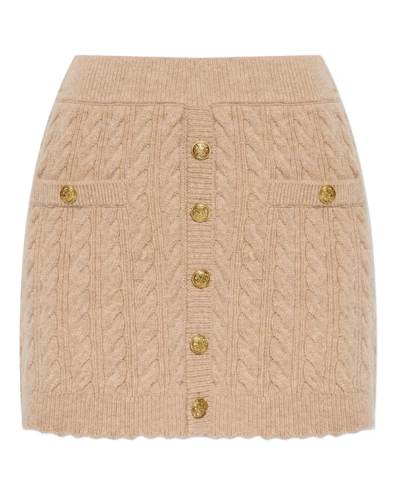 LoveShackFancy Berritt Minirock mit Zopfmuster - Nude Nude