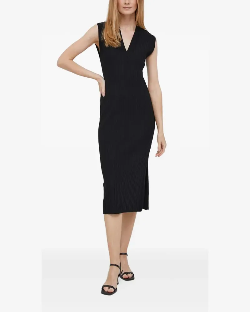 DKNY Kleid mit V-Ausschnitt - Schwarz Schwarz
