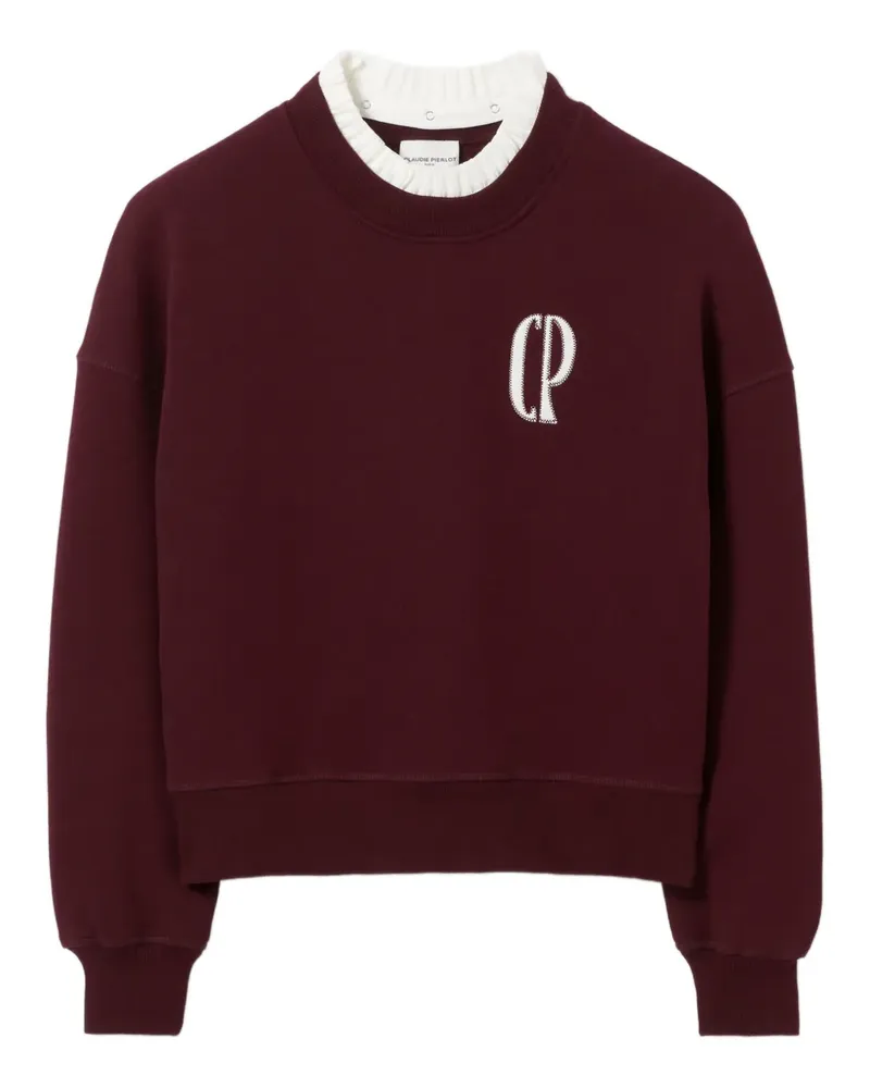 Claudie Pierlot logo-patch cotton-blend sweatshirt - Rot Rot