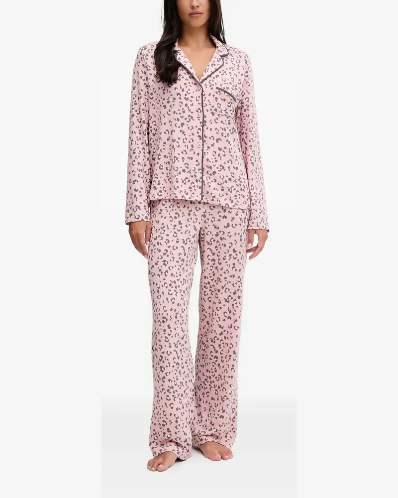 DKNY Pyjama mit Animal-Print - Rosa Rosa