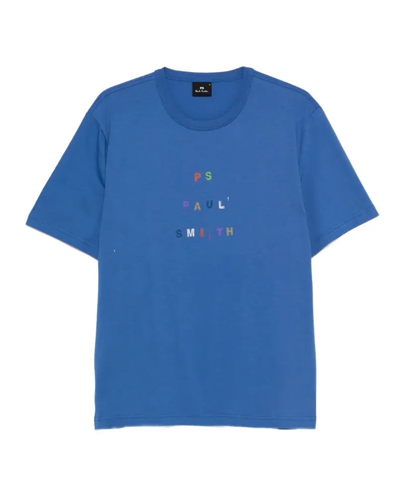 Paul Smith Besticktes T-Shirt aus Bio-Baumwolle - Blau Blau