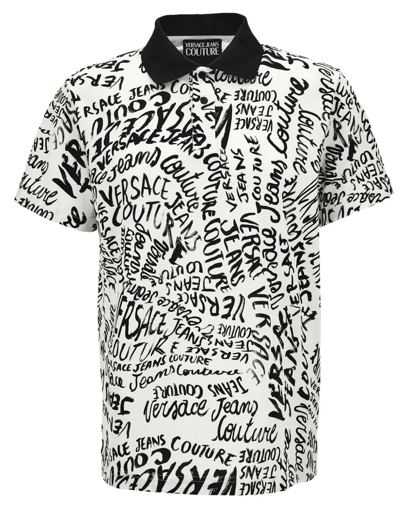 Versace Jeans Poloshirt mit Logo-Print - Weiß Weiß