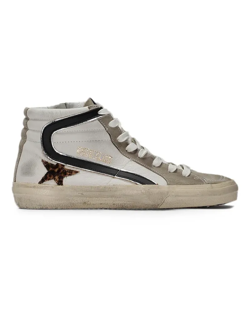 Golden Goose Slide leopard-print sneakers - Weiß Weiß
