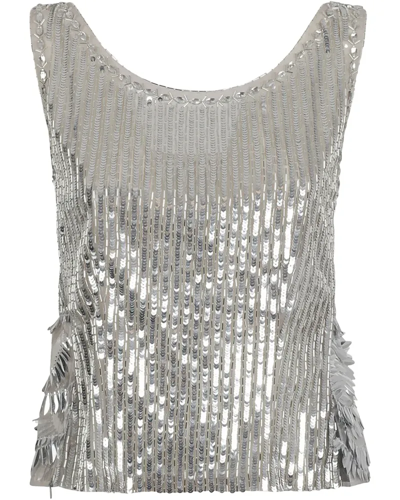 Alberta Ferretti Oberteil mit Pailletten - Grau Grau