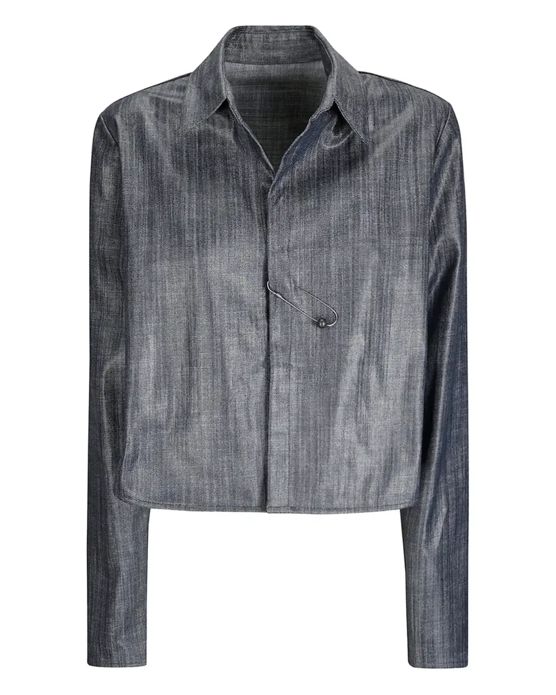 Maria Calderara Cropped-Jacke aus Denim - Blau Blau