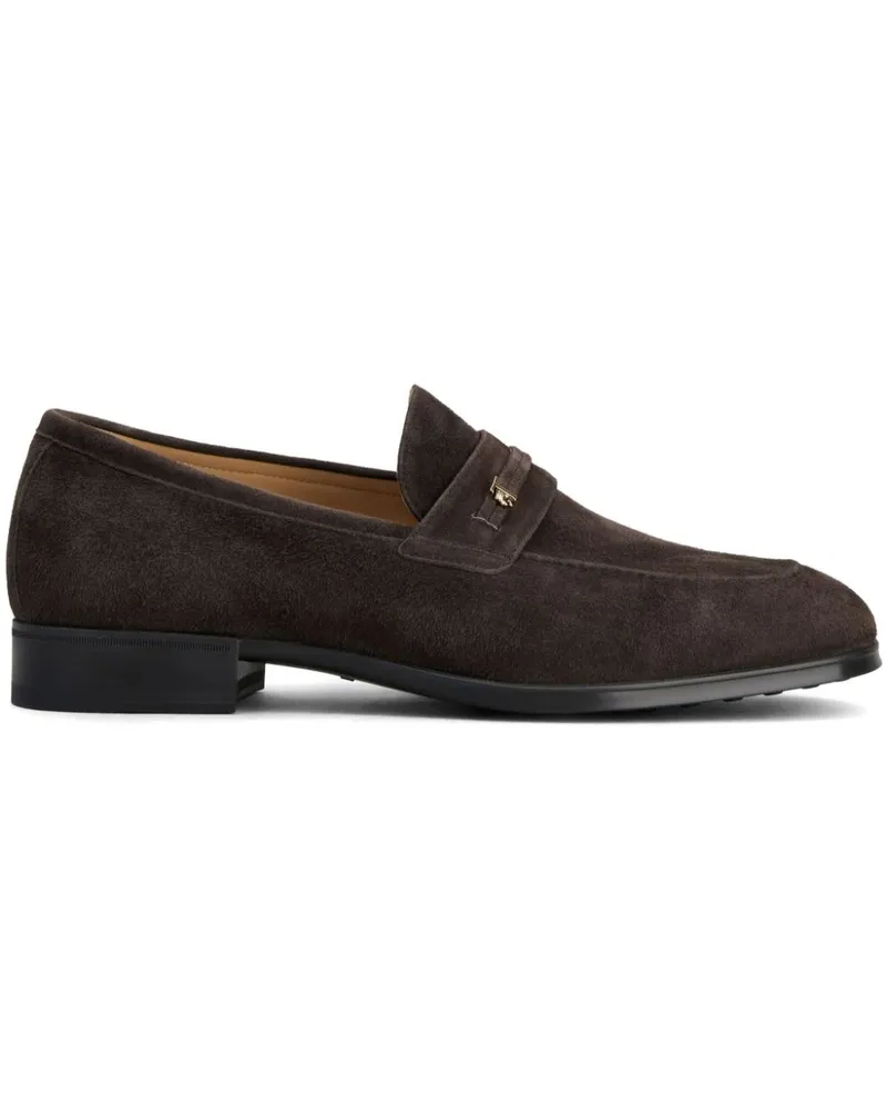TOD'S Loafer aus Wildleder mit Logo-Schild - Braun Braun