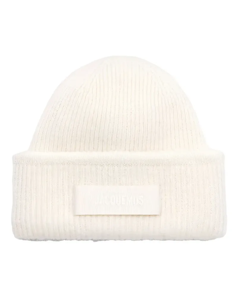 Jacquemus Gros Grain logo-embroidered beanie - Nude Nude