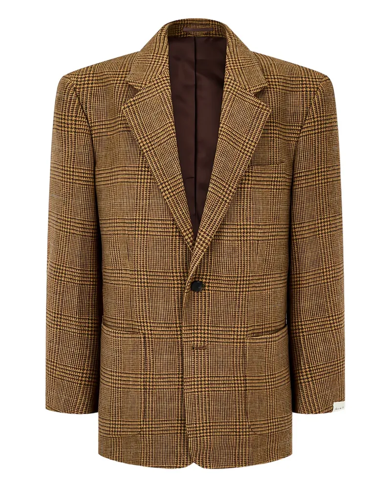 ManOnTheBoon glen-check single jacket - Nude Nude