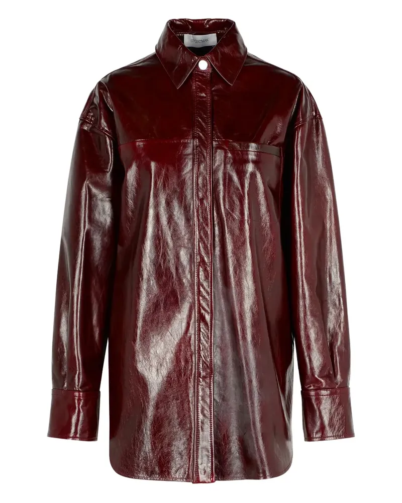 SPORTMAX nappa leather BOREL shirt - Rot Rot