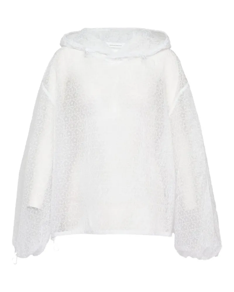 Cecilie Bahnsen Shila Windflower floral-embroidered hoodie - Weiß Weiß