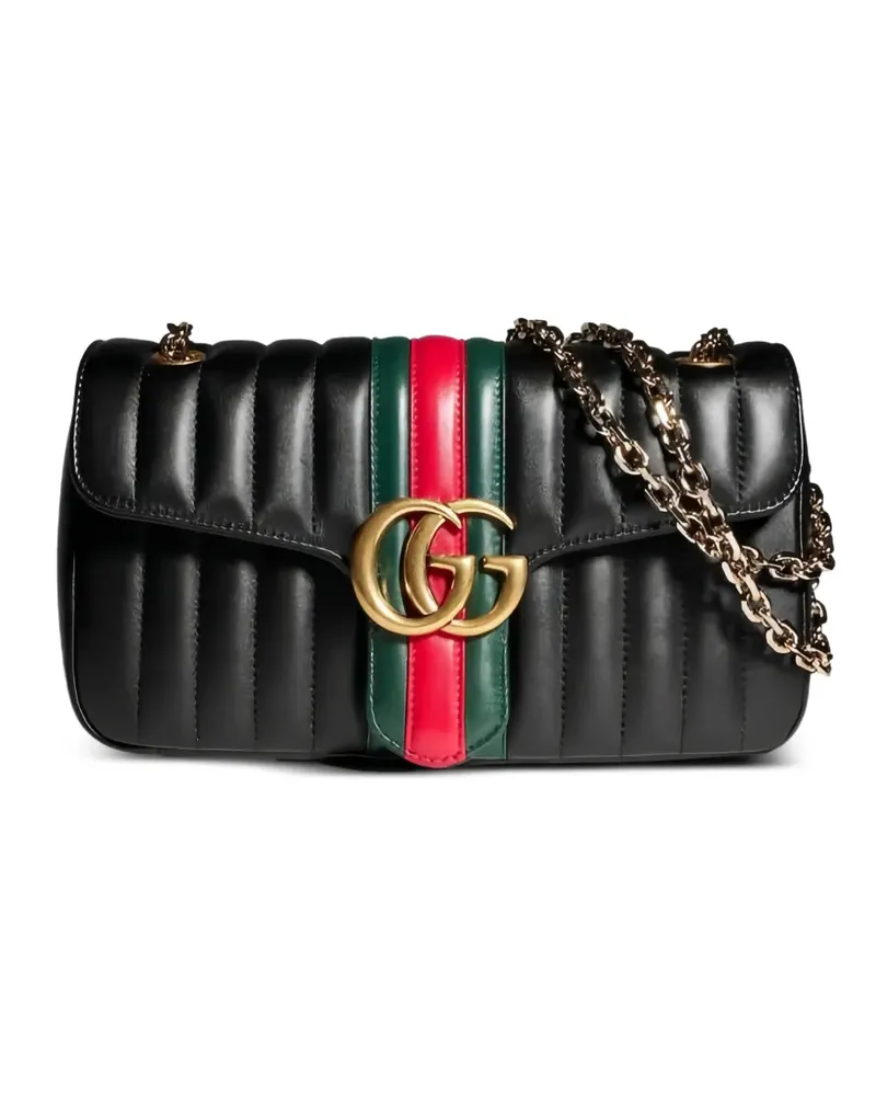 Gucci Mittelgroße Jetset GG Marmont Schultertasche - Schwarz Schwarz