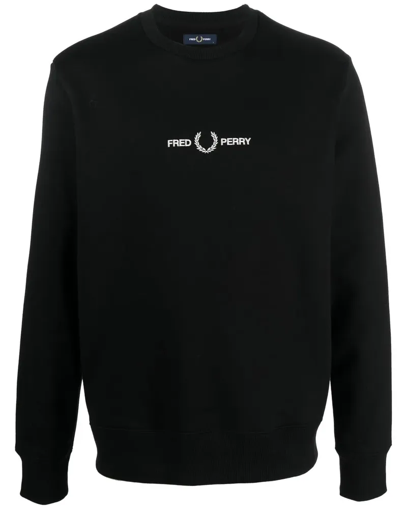 Fred Perry Sweatshirt mit Logo-Stickerei - Schwarz Schwarz