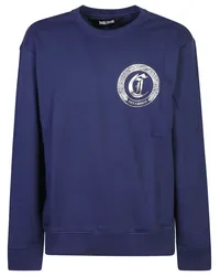 Just Cavalli Sweatshirt mit Logo-Print Blau