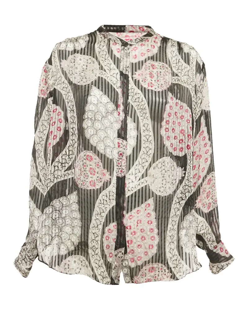 Isabel Marant Bluse mit Blumen-Print - Schwarz Schwarz