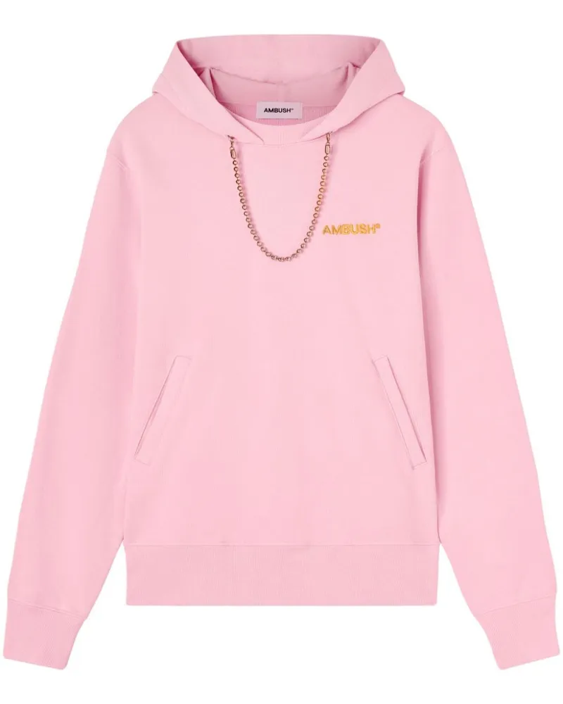 AMBUSH Ball Hoodie mit Kettendetail Rosa