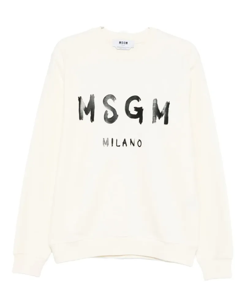 MSGM logo-print sweatshirt - Weiß Weiß