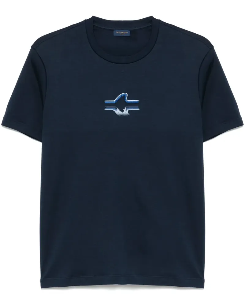 Paul & Shark Besticktes T-Shirt - Blau Blau