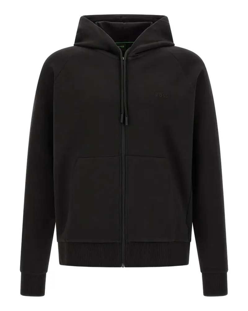 HUGO BOSS Saggy Kapuzenjacke aus Baumwollstretch mit Logo - Blau Blau