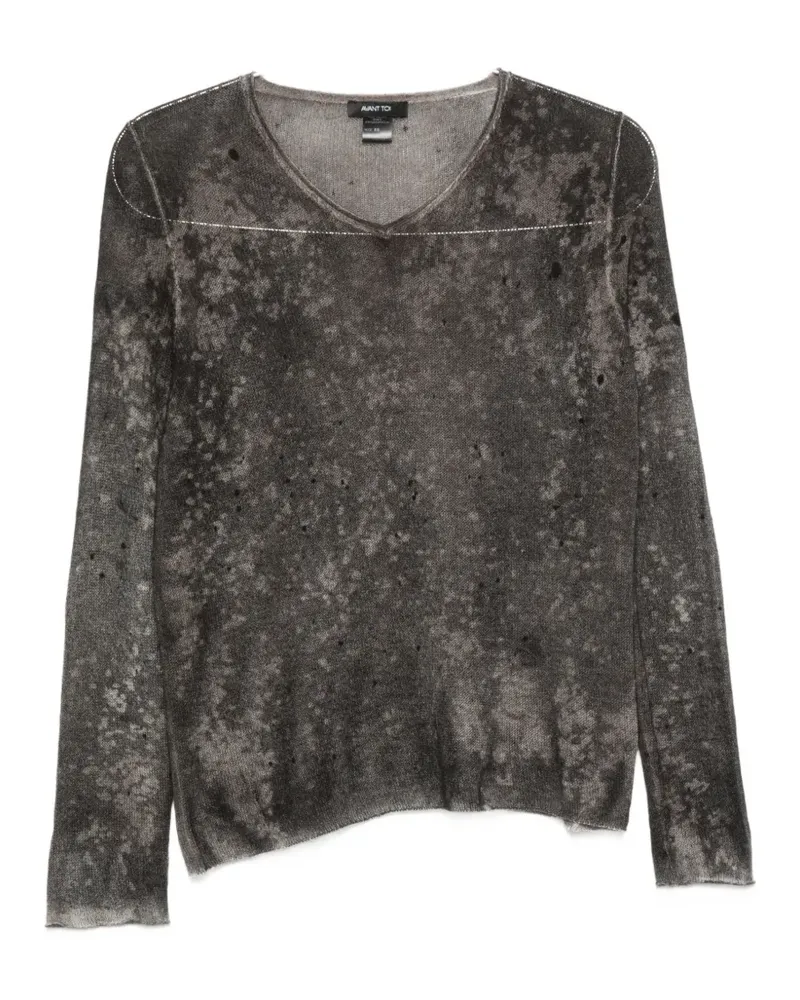 Avant Toi V-neck sweater - Grau Grau