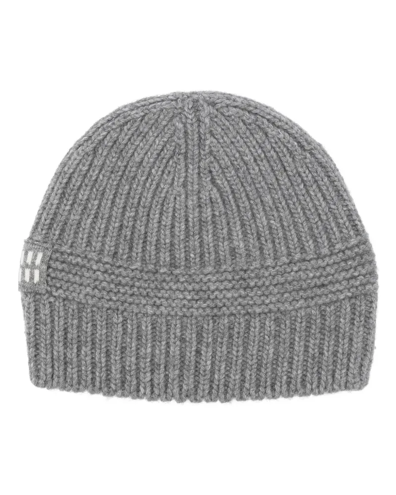Miu Miu Beanie mit Logo-Patch - Grau Grau