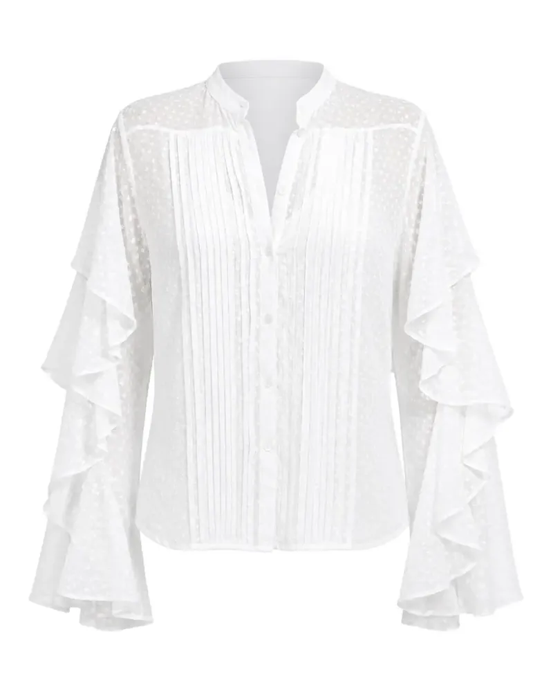 Barbara Bui ruffled-sleeve plumetis blouse - Weiß Weiß