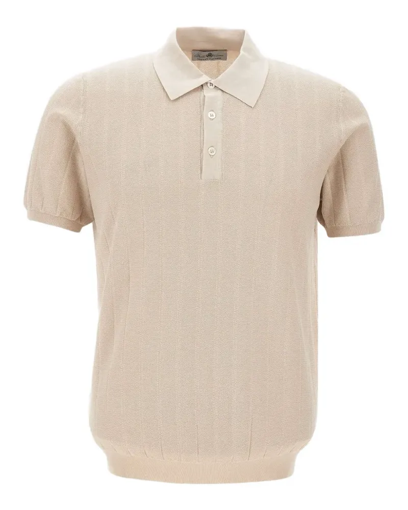 Della Ciana maxi-ribbed cotton polo shirt - Nude Nude