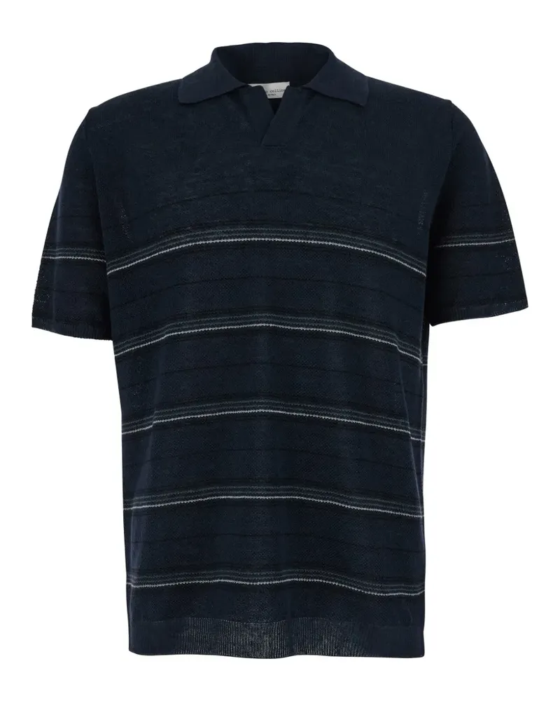 Roberto Collina horizontal-stripe textured T-shirt - Blau Blau